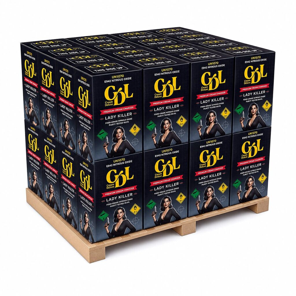 Cream Deluxe Lady Killer 666g wholesale pallet — food-grade nitrous oxide cream chargers