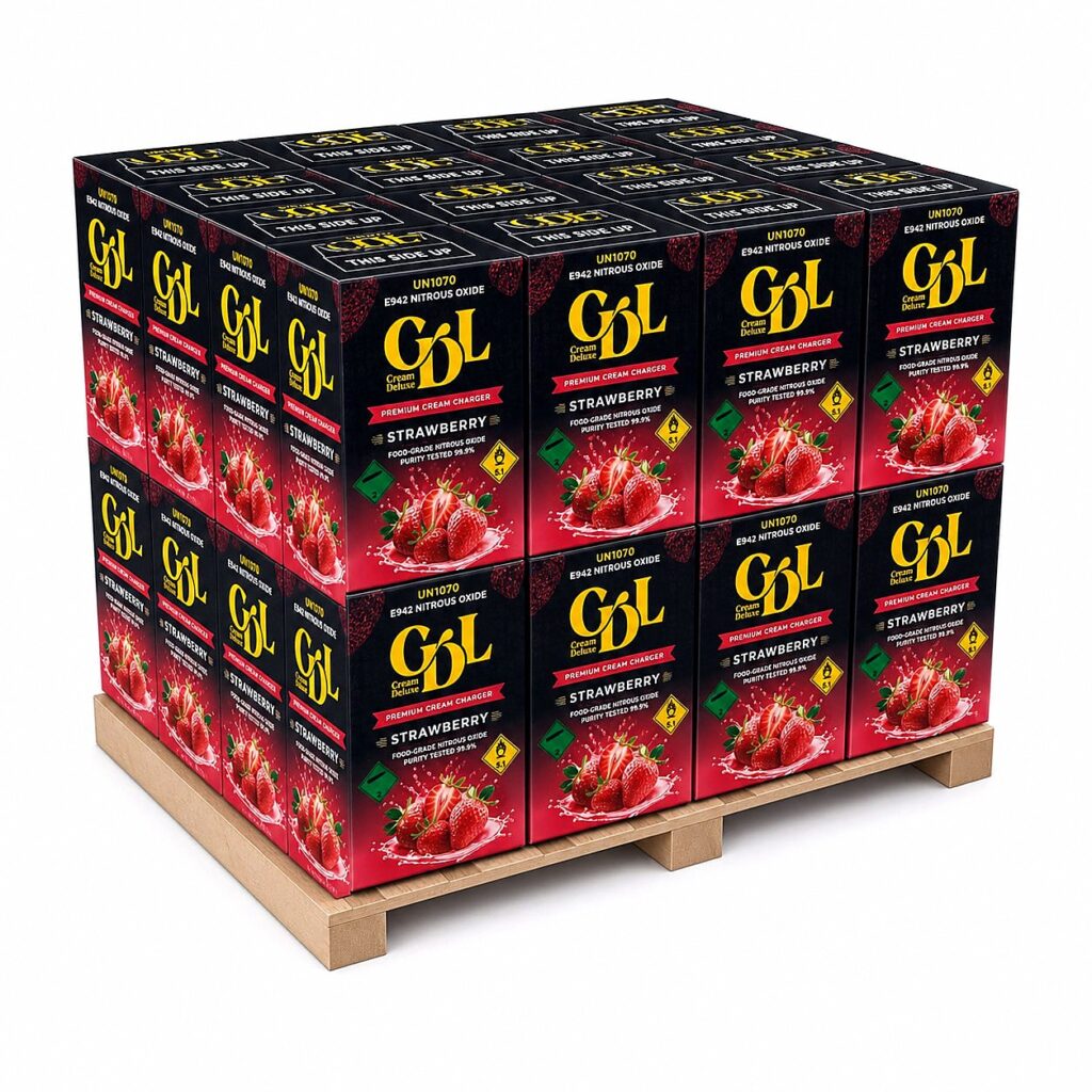 Cream Deluxe Sixth Wave 666g - Strawberry wholesale pallet — food-grade nitrous oxide cream chargers