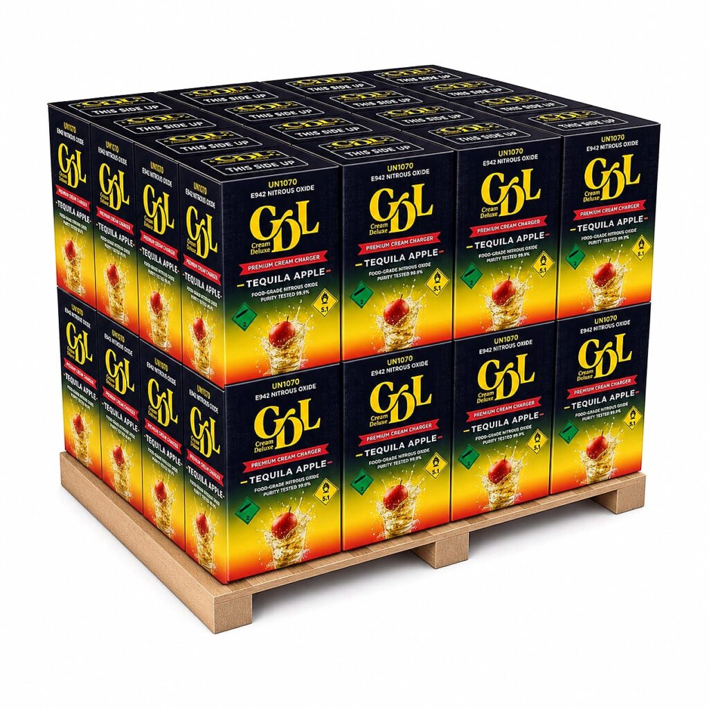 Cream Deluxe Tequila Apple 666g wholesale pallet — food-grade nitrous oxide cream chargers