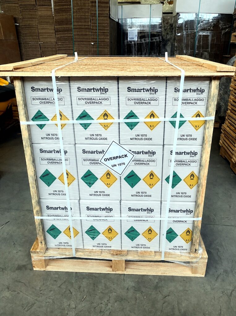 Smartwhip Silver 640g wholesale pallet — food-grade nitrous oxide cream chargers